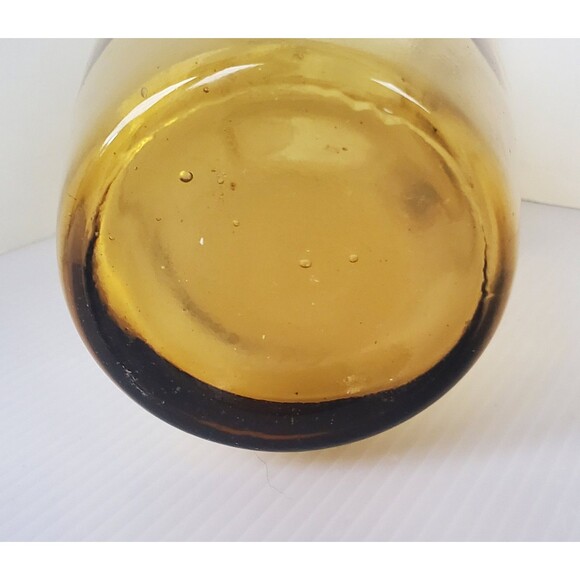 VIMAX Hand Blown Pitcher Art Glass Decorative Honey Yellow Pinched Pour MCM VTG - Picture 7 of 8